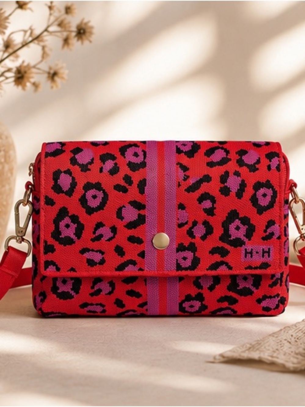 Hot Pink Leopard Print Mini Crossbody Bag | Leopard Purse | Festival Bag |